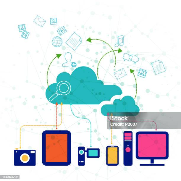 Astratto Di Cloud Storage - Immagini vettoriali stock e altre immagini di Busta - Busta, Computer, Condividere