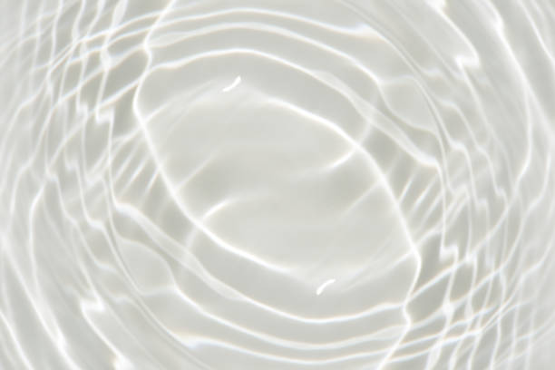 istock Defocus blurred transparent white colored clear calm water surface texture with splashes reflection. Trendy abstract nature background. Water waves in sunlight with copy space. Blue watercolor shine. 1743632667