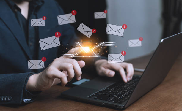 istock Email alert alarm information popup, Alert warning caution for notification on internet letter security protect. Spam mail. 1743648755