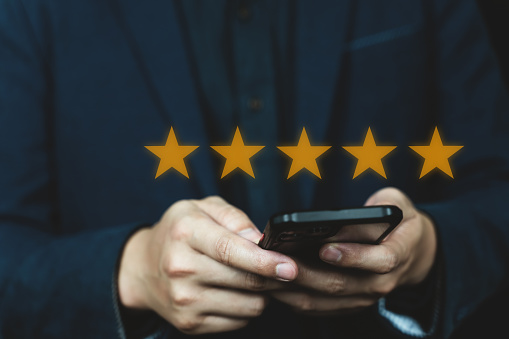Experience of Customer and User give rating on online service on application smartphone, Satisfaction feedback and review give best quality good product survey ranking in top online business. Testimonial.