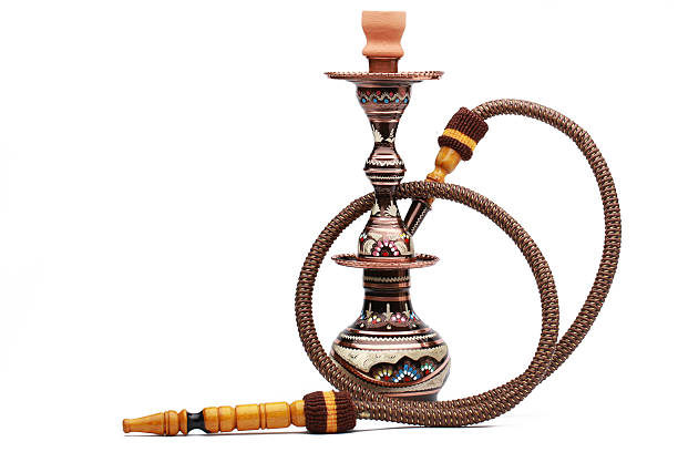 Copper hookah isolated on white stock photo