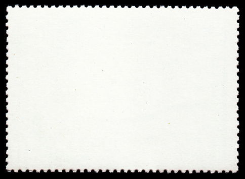 Blank postage stamp framed by black border