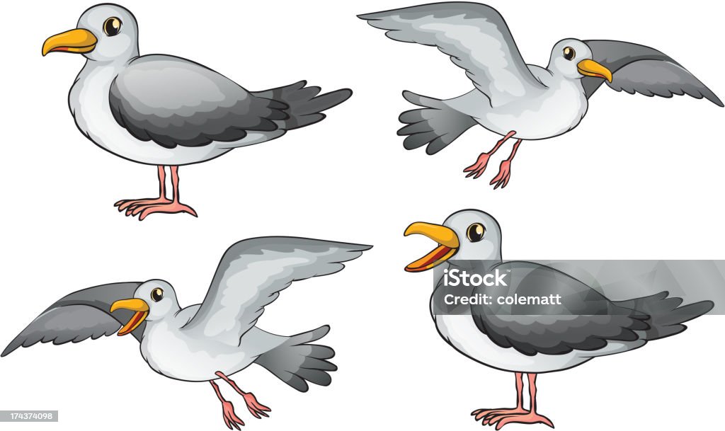 Quatre des oiseaux - clipart vectoriel de Aile d'animal libre de droits