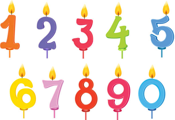 誕生日のロウソク - six candles点のイラスト素材／クリップアート素材／マンガ素材／アイコン素材