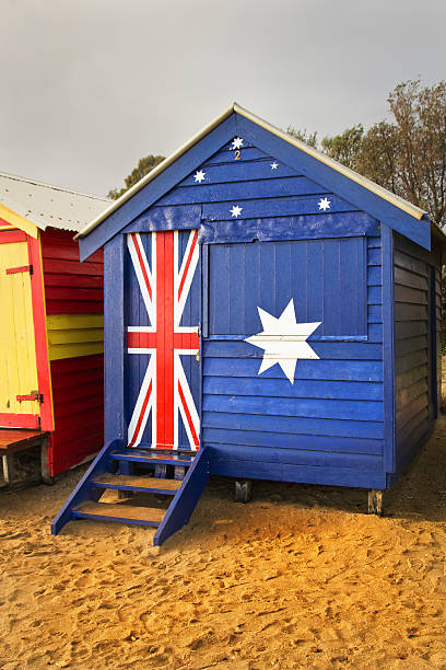 australian baden box - australia brighton bathtub box stock-fotos und bilder