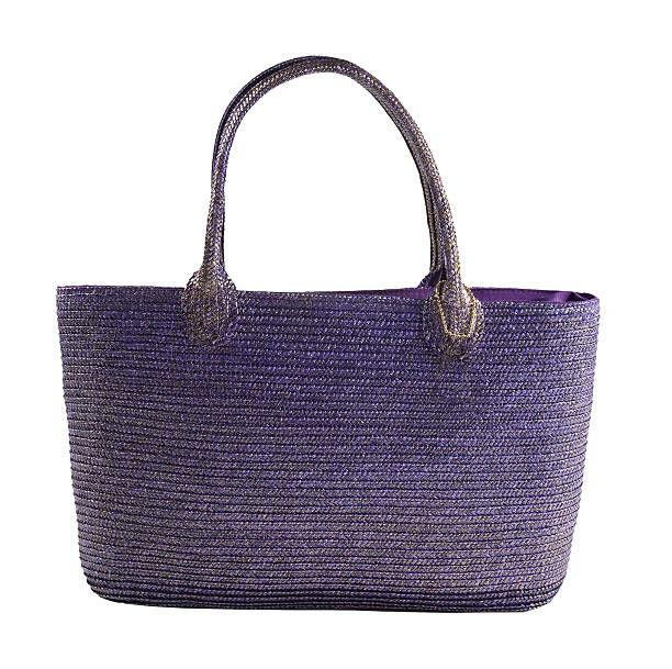 istock Purple metallic basket tote 174375568