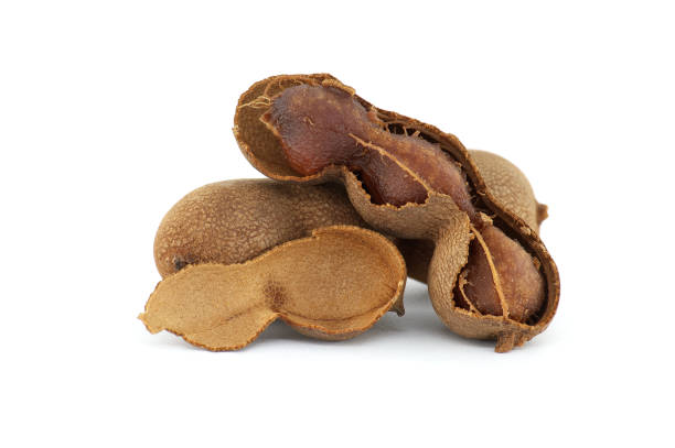istock Tamarind whole and cracked open on white background 1743765922
