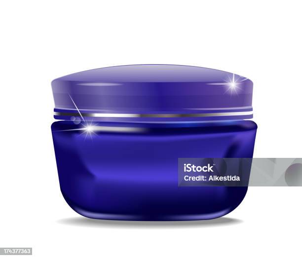 Vetores de Vector Azul Com Pote De Creme Cosmético e mais imagens de Azul - Azul, Cosmético, Dermatologia