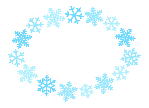 snowflakes ellipse ornament winter and christmas pattern decorative vector