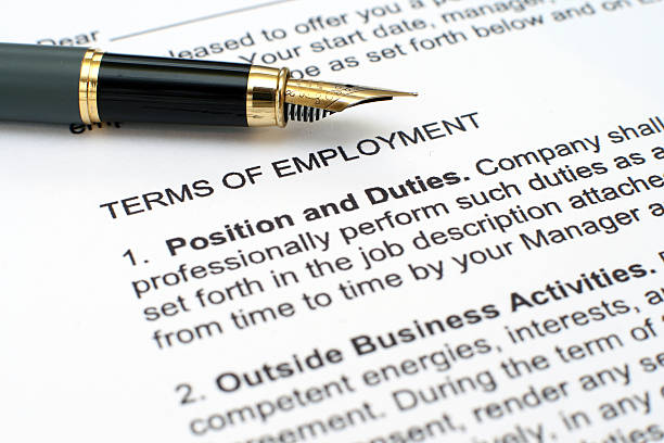 istock Close up of employment contract and pen 174378006