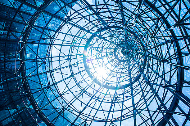 Abstract blue architecture stock photo