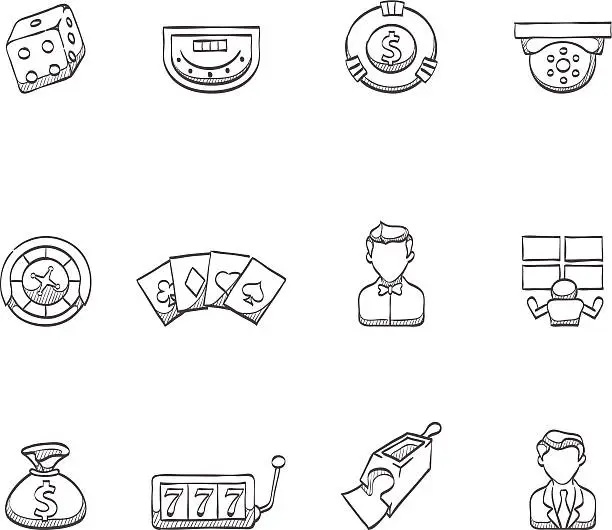 Vector illustration of Sketch Icons - Casino