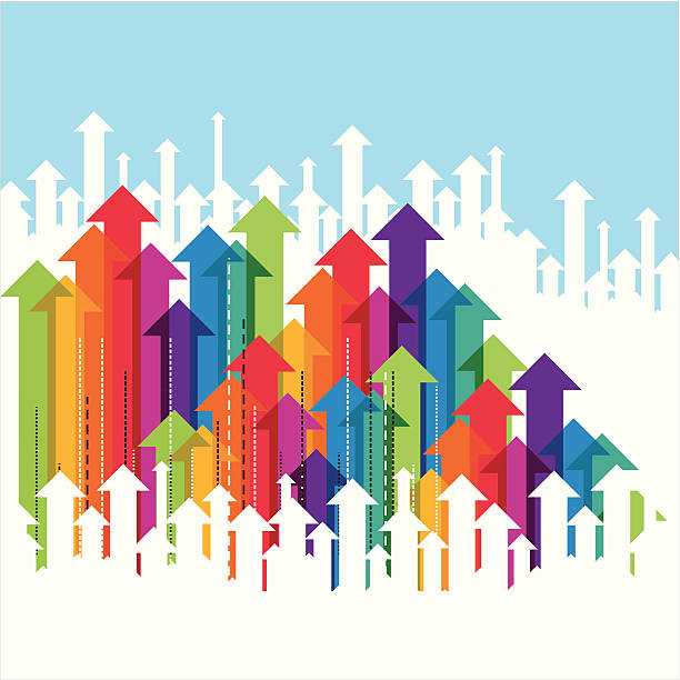 business arrow concept business arrow, success in business concept prediction concept stock illustrations