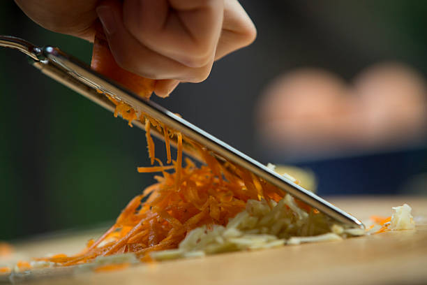 Shredding Carrots stock photo