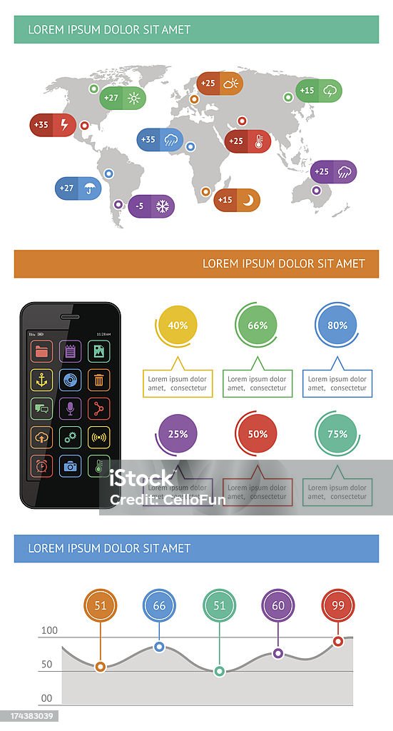 Ui, infographie et web elements - clipart vectoriel de Abstrait libre de droits