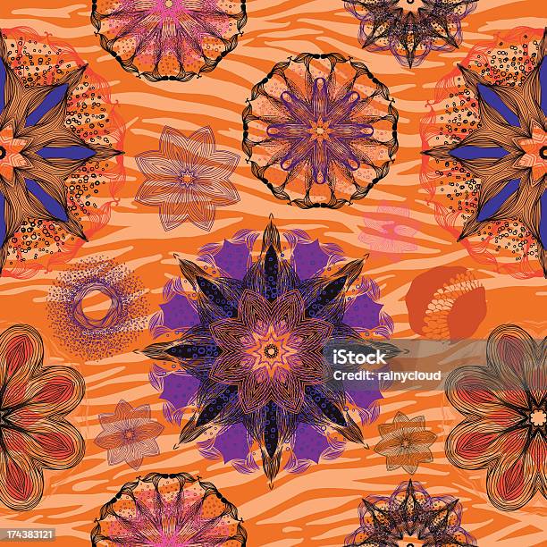 Оранжевый Под Зебру — стоковая векторная графика и другие изображения на тему Абстрактный - Абстрактный, Абстрактный задний план, Бесшовный узор