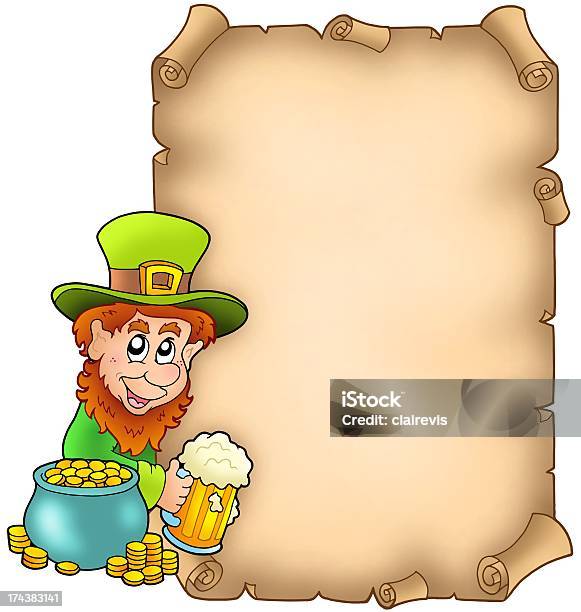 Parchment With Leprechaun And Gold Stock Photo - Download Image Now - Adult, Adults Only, Alcohol - Drink