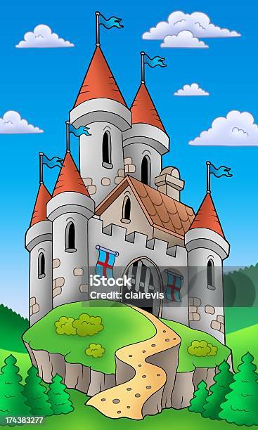 Medieval Castle On Hill Stock Photo - Download Image Now - Architecture, Art, Art And Craft