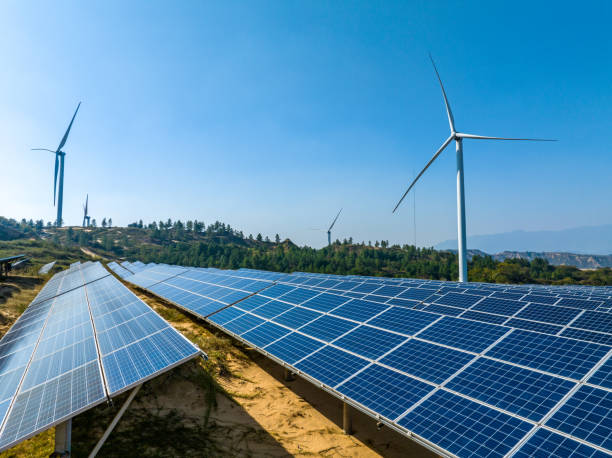 istock Solar panels and wind power generation equipment 1743832960