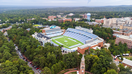 Chapel Hill, NC - October 6, 2023: Kenan Stadium, home of the University of North Carolina Tar Heels football team.