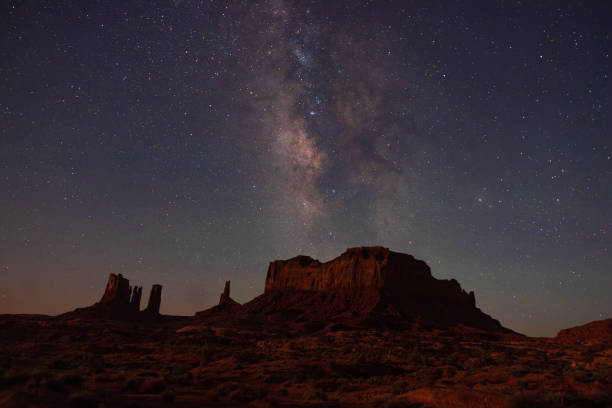 istock Monument valley clear night sky with milky way 1743840328