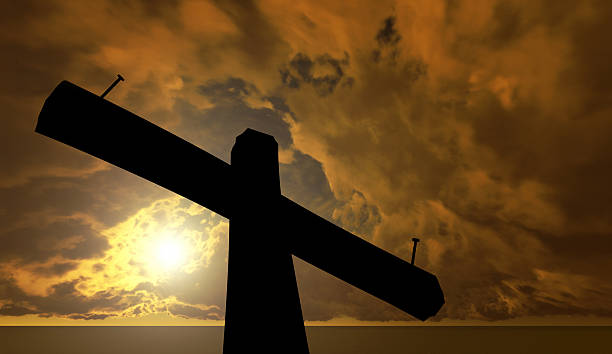 Black cross against the sky Black cross against the sky hope god lighting technique tree stock pictures, royalty-free photos & images