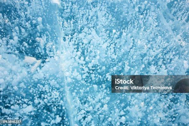 Mathane Ice Natural Ice Background Baikal Ice Pure Blue Ice With Methane Bubbles ...