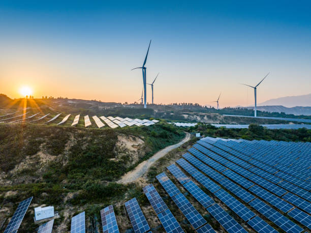 istock Solar panels and wind power generation equipment 1743859925