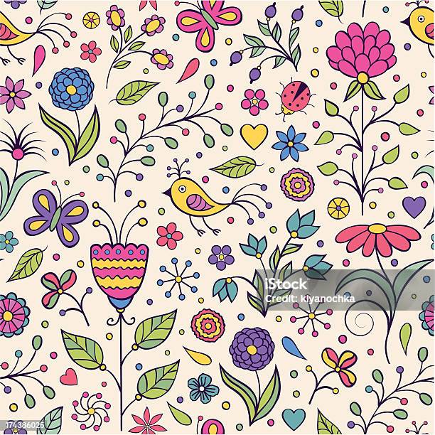 Floral Background Stock Illustration - Download Image Now - Springtime, Abstract, Animal