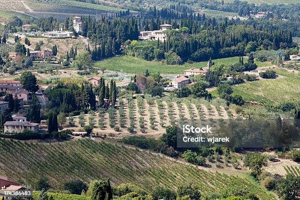 Hills Alrededor De San Gimignano Foto de stock y más banco de imágenes de Agricultura - Agricultura, Aire libre, Ajardinado