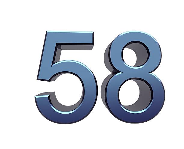 Number 58 stock photo
