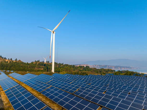 istock Solar panels and wind power generation equipment 1743922847