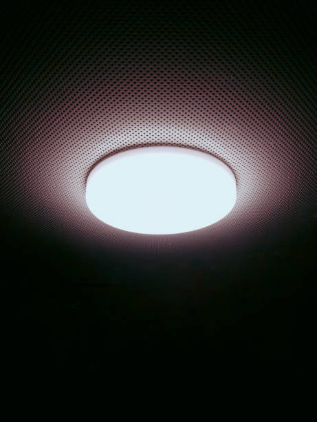 LED ceiling light glowing at night darkness bathroomlight ceilingmounted LEDlamp LEDlight ceilinglight mountedlight flushmount plafonnier image lampara techo picture luz teto photo