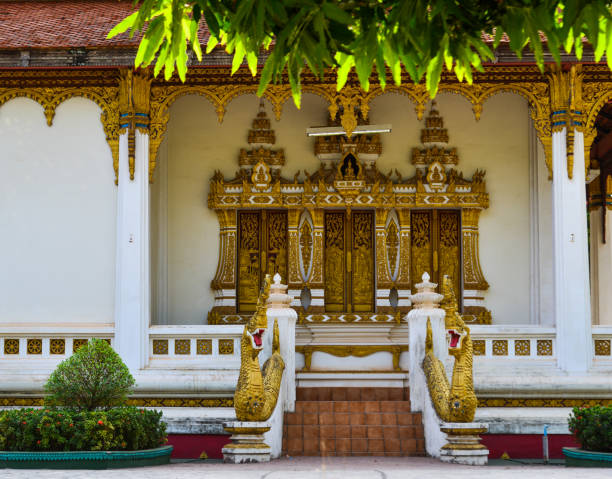 istock Ancient Buddhist pagoda in Vientiane, Laos 1743947724