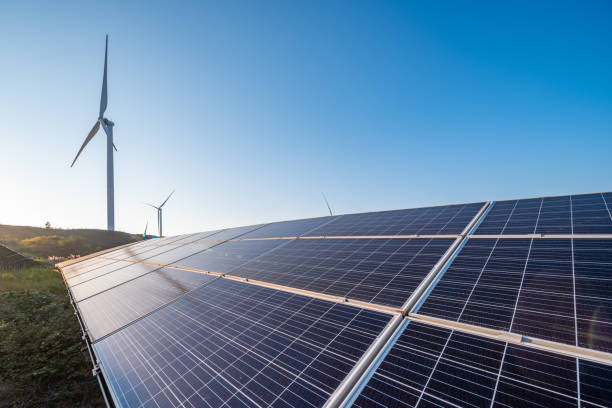 istock Solar panels and wind power generation equipment 1743948316