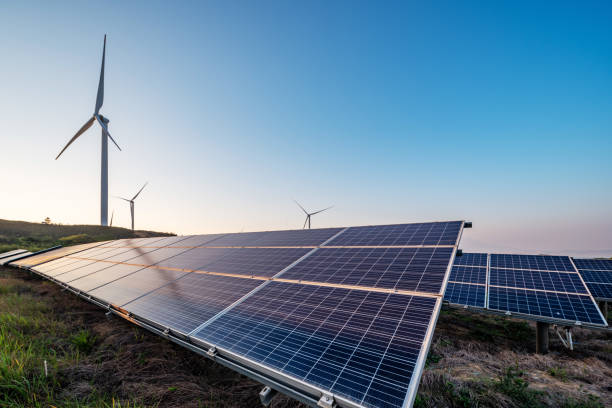 istock Solar panels and wind power generation equipment 1743951135