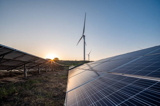 istock Solar panels and wind power generation equipment 1743956844