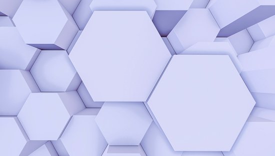 Hexagonal Abstract background. Technology careful concept. 3D rendering.