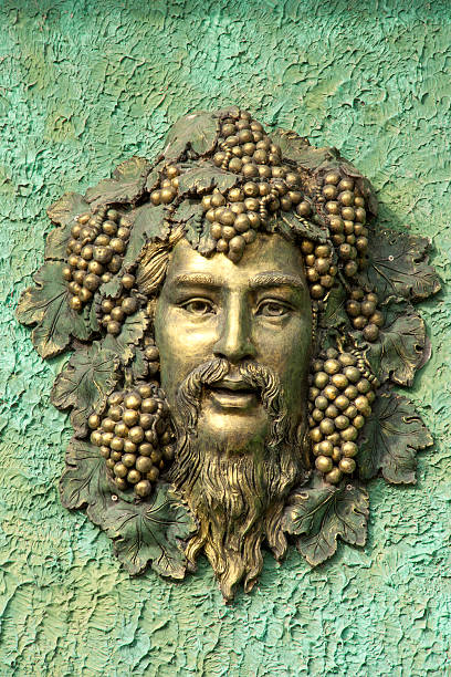 European style artwork on retro concrete wall