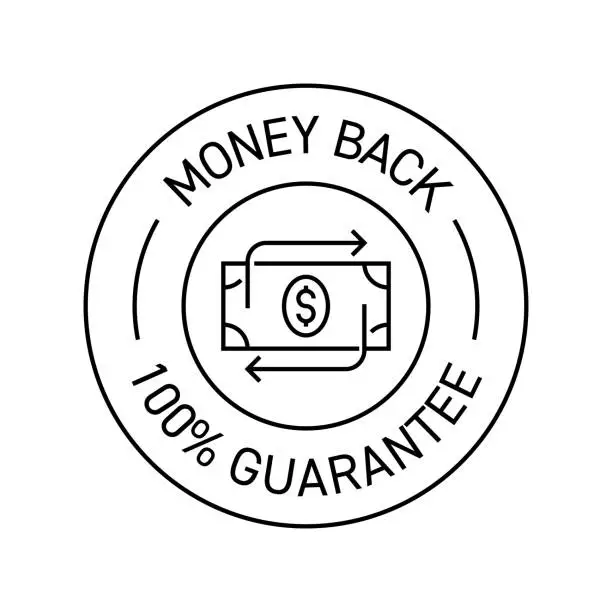 Vector illustration of Cashback Guarantee Badge Vector Illustration. Modern Label Design.