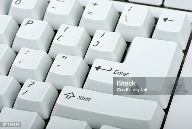 Primer Plano De Teclado De Ordenador Foto de stock y más banco de imágenes de Blanco - Color - Blanco - Color, Componente de ordenador, Fotografía - Imágenes