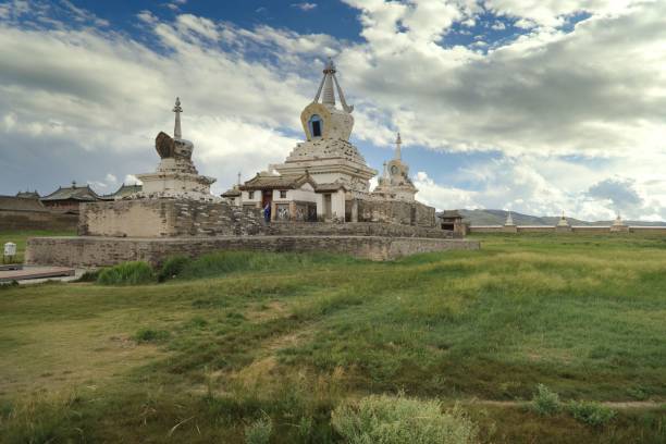 istock Erdene Zu Monastery in Kharkhorin, Mongolia against a cloudy blue sky 1743985445