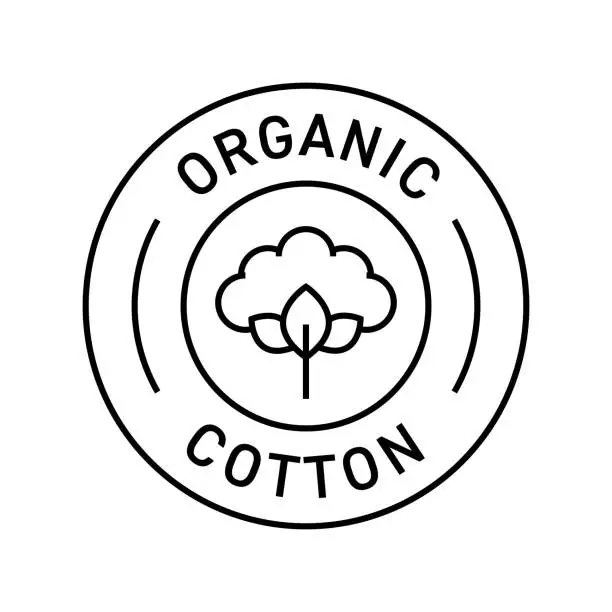 Vector illustration of Organic Cotton Badge Vector Illustration. Modern Label Design.