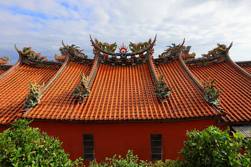 Beautiful Taoist temple (Dali temple) at start of the Caoling historical trail in Toucheng Township, Yilan County, Taiwan