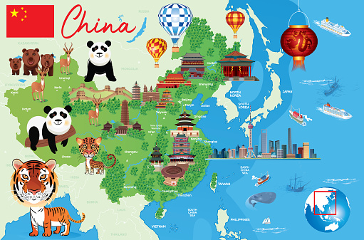 Cartoon Map of China
https://maps.lib.utexas.edu/maps/middle_east_and_asia/txu-pclmaps-oclc-785900408-china_pol-2011.jpg

https://maps.lib.utexas.edu/maps/world_maps/world_physical_2015.pdf