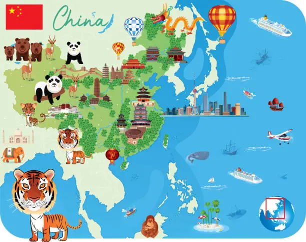 Vector illustration of China Travel Map