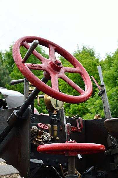 istock Steering wheel of traction engine 174404631