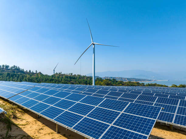 istock Solar panels and wind power generation equipment 1744064761