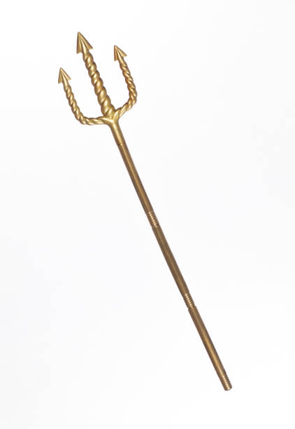 istock Golden Trident of Neptune isolated on white background 1744065939