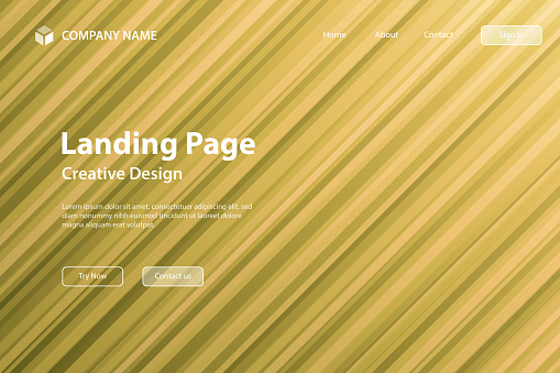 Landing page template for your website. Modern and trendy background with speed motion style. Abstract design with lots of diagonal lines and beautiful color gradients. This illustration can be used for your design, with space for your text (colors used: Orange, Beige, Yellow, Brown, Green). Vector Illustration (EPS file, well layered and grouped), wide format (3:2). Easy to edit, manipulate, resize or colorize. Vector and Jpeg file of different sizes.